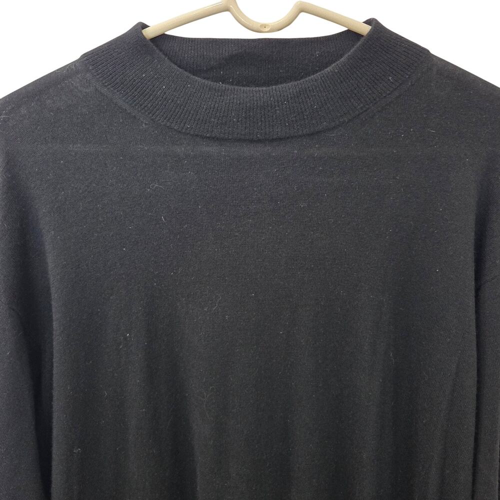 Men's Black Sweater Featuring Ribbed mock Neckline. Size XL
